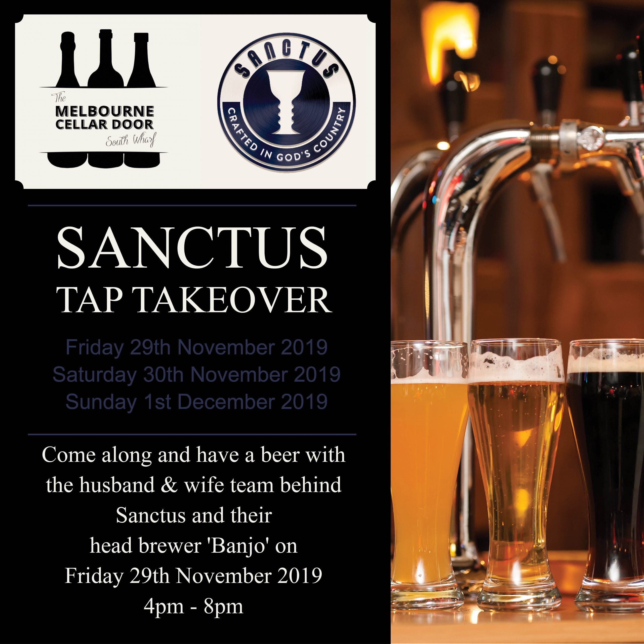 Sanctus Brewing Tap Take Over Melbourne Cellar Door